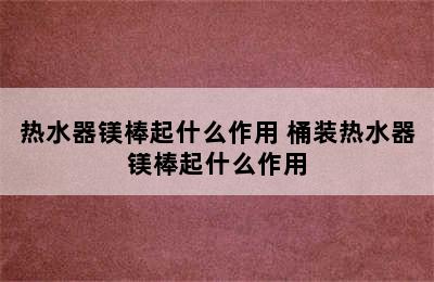 热水器镁棒起什么作用 桶装热水器镁棒起什么作用